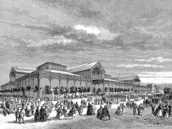 Gravure des Halles de Paris