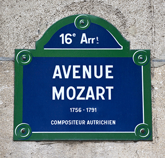 Panneau Avenue Mozart
